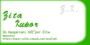 zita kupor business card